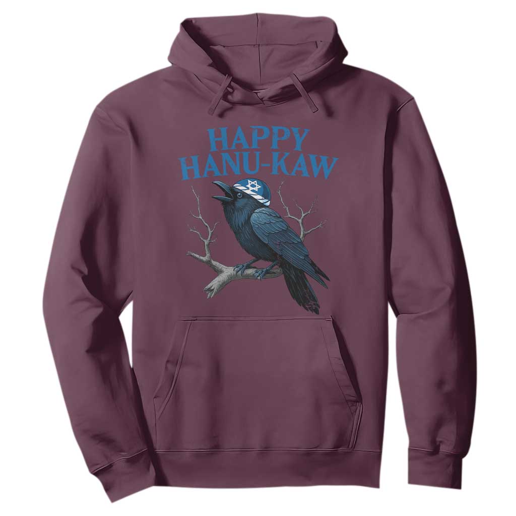 Funny Hanukkah Crow Hoodie Happy Hanukaw Jewish Holiday TS11 Maroon Print Your Wear