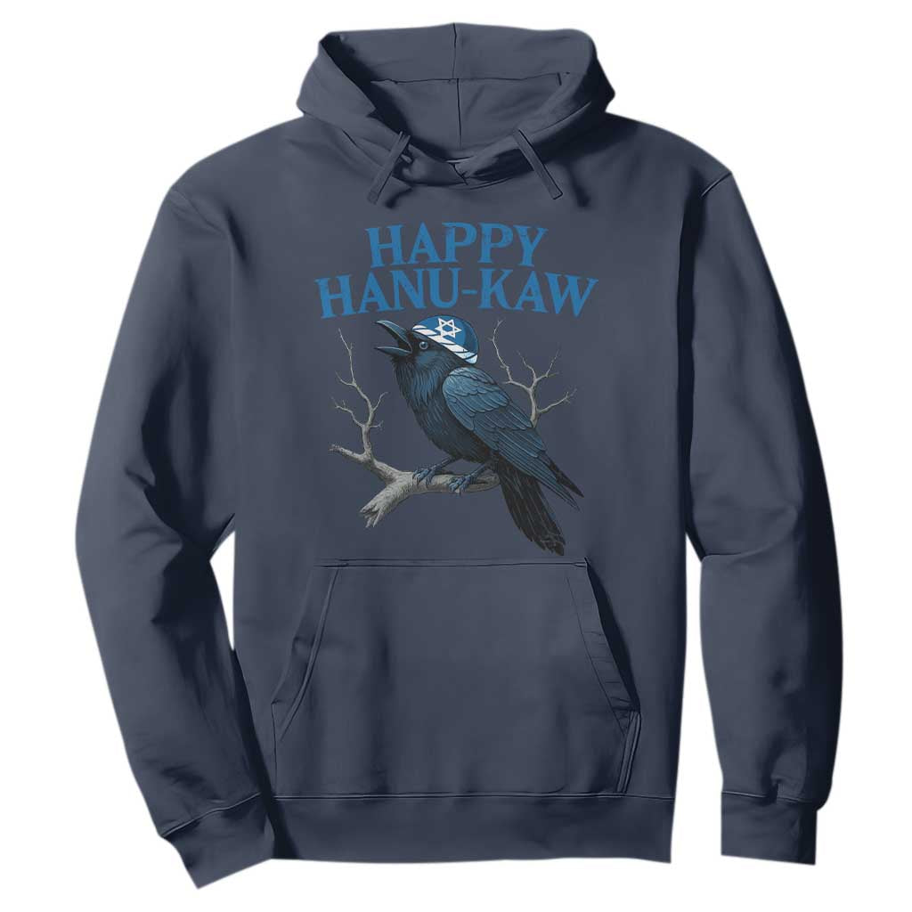 Funny Hanukkah Crow Hoodie Happy Hanukaw Jewish Holiday TS11 Navy Print Your Wear