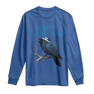 Funny Hanukkah Crow Long Sleeve Shirt Happy Hanukaw Jewish Holiday TS11 Royal Blue Print Your Wear