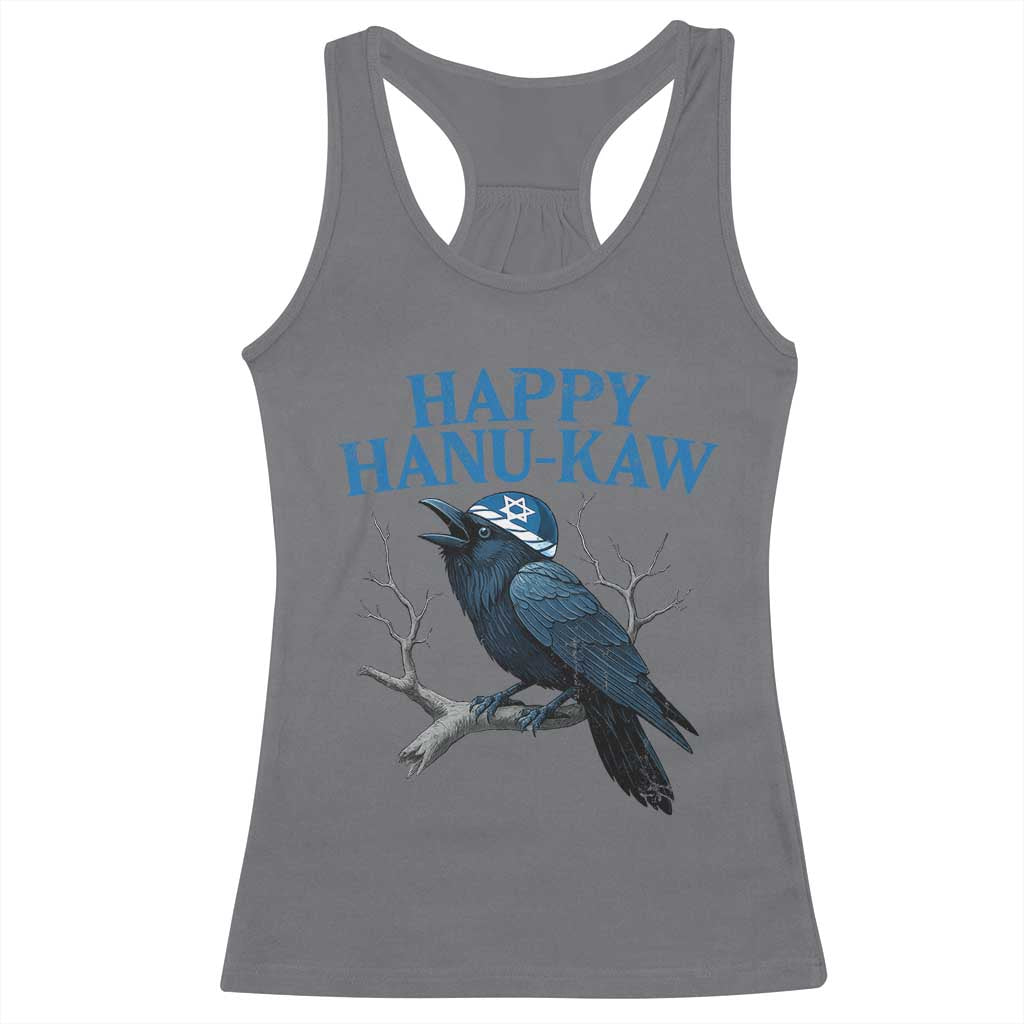 Funny Hanukkah Crow Racerback Tank Top Happy Hanukaw Jewish Holiday TS11 Charcoal Print Your Wear