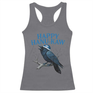 Funny Hanukkah Crow Racerback Tank Top Happy Hanukaw Jewish Holiday TS11 Charcoal Print Your Wear