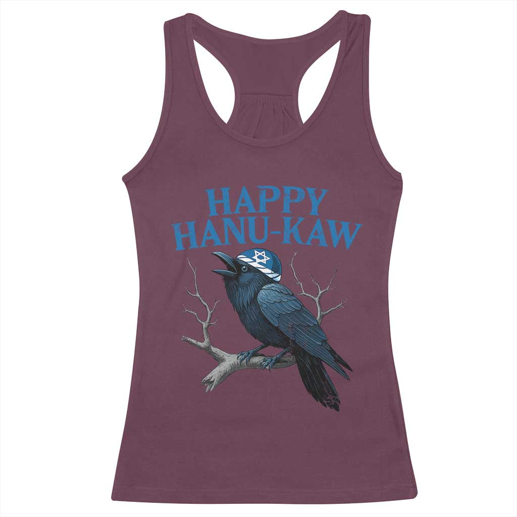Funny Hanukkah Crow Racerback Tank Top Happy Hanukaw Jewish Holiday TS11 Maroon Print Your Wear
