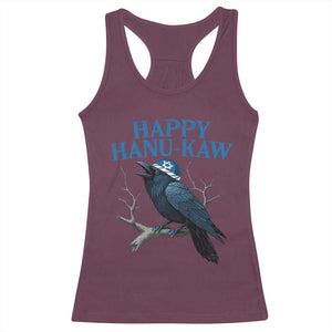 Funny Hanukkah Crow Racerback Tank Top Happy Hanukaw Jewish Holiday TS11 Maroon Print Your Wear