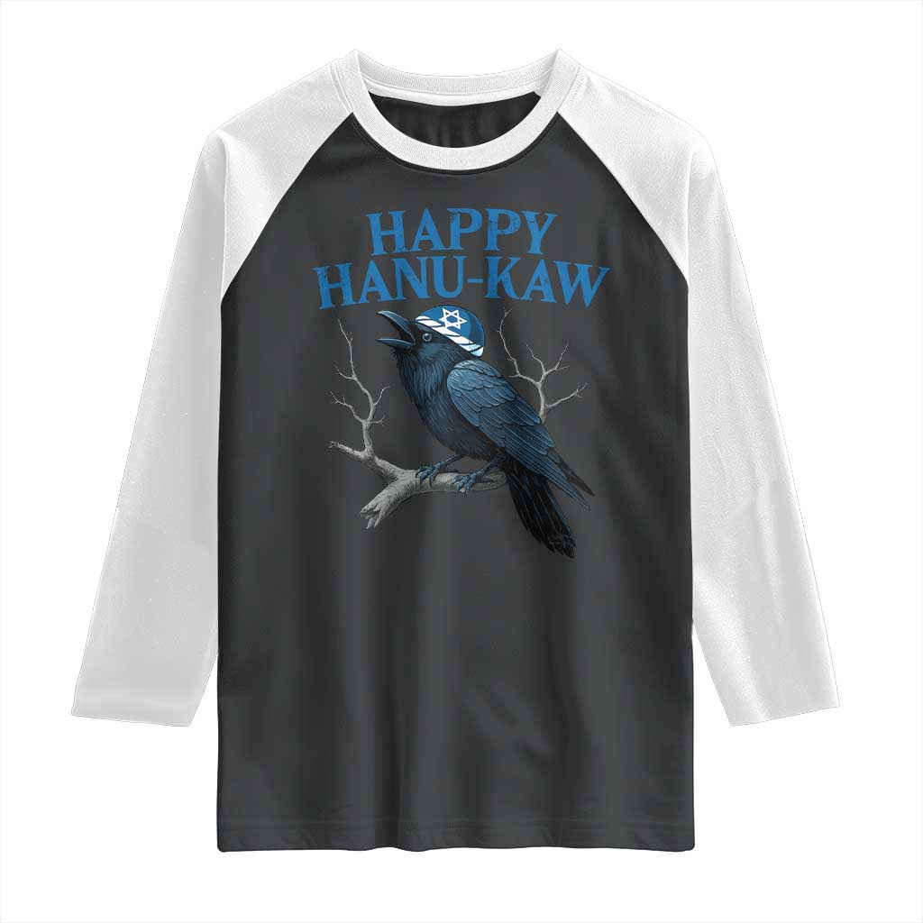 Funny Hanukkah Crow Raglan Shirt Happy Hanukaw Jewish Holiday TS11 Black White Print Your Wear