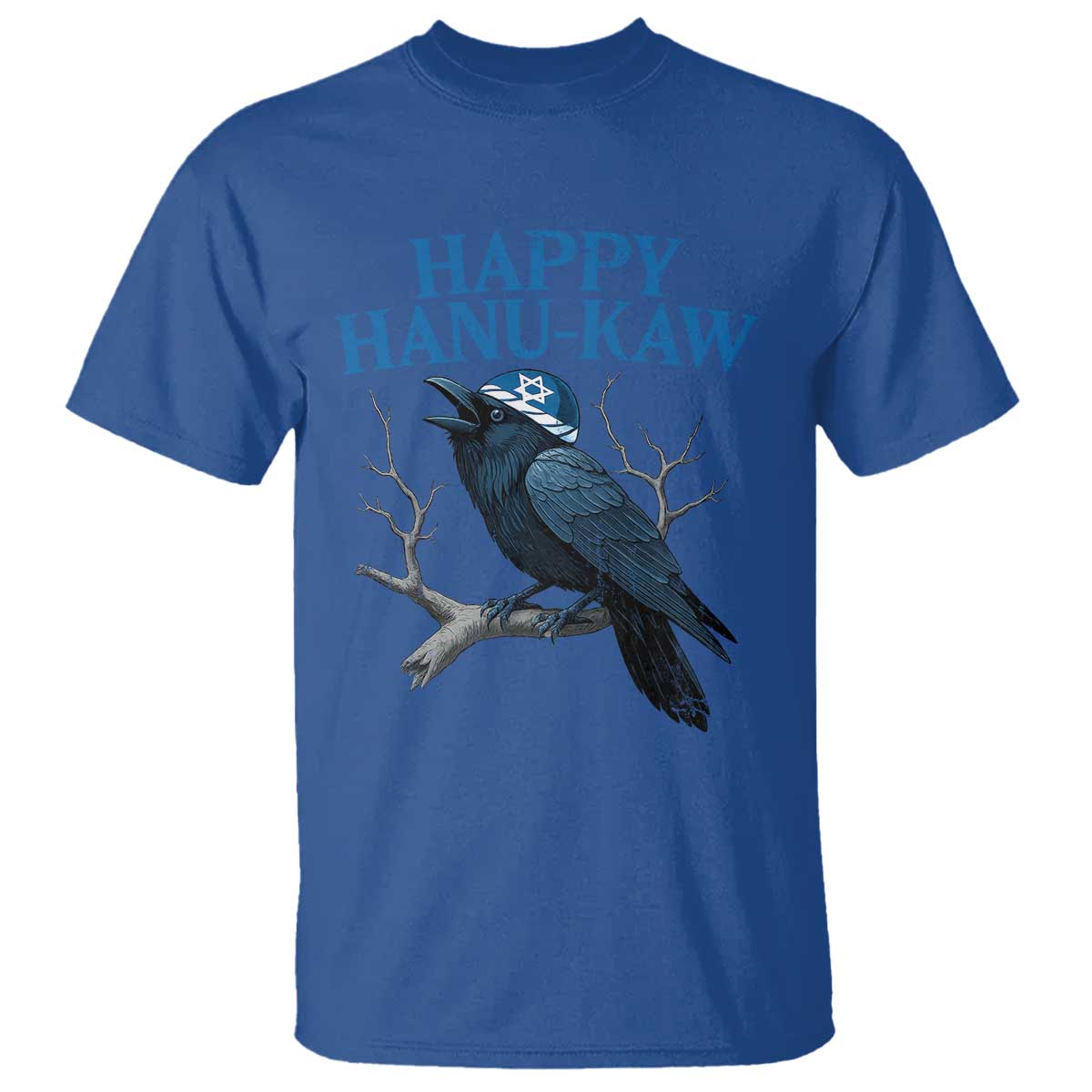 Funny Hanukkah Crow T Shirt Happy Hanukaw Jewish Holiday TS11 Royal Blue Print Your Wear