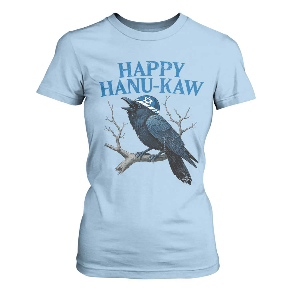 Funny Hanukkah Crow T Shirt For Women Happy Hanukaw Jewish Holiday TS11 Light Blue Print Your Wear
