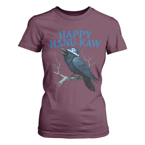 Funny Hanukkah Crow T Shirt For Women Happy Hanukaw Jewish Holiday TS11 Maroon Print Your Wear