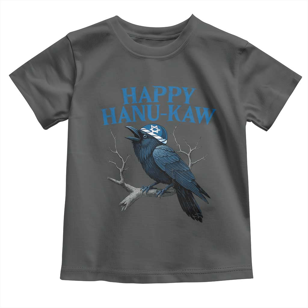 Funny Hanukkah Crow Toddler T Shirt Happy Hanukaw Jewish Holiday TS11 Dark Heather Print Your Wear
