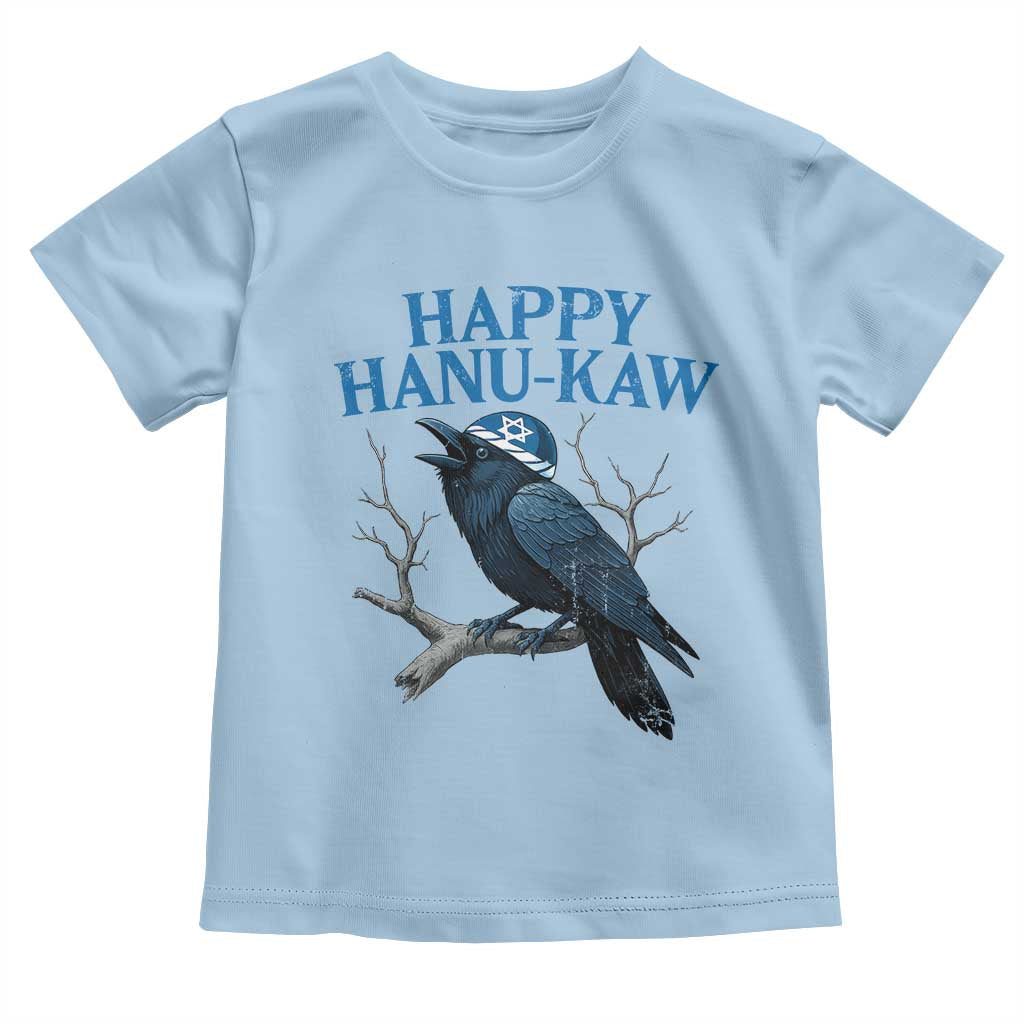 Funny Hanukkah Crow Toddler T Shirt Happy Hanukaw Jewish Holiday TS11 Light Blue Print Your Wear