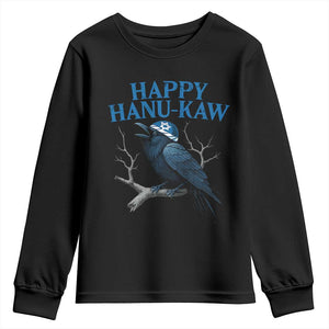 Funny Hanukkah Crow Youth Sweatshirt Happy Hanukaw Jewish Holiday TS11 Black Print Your Wear