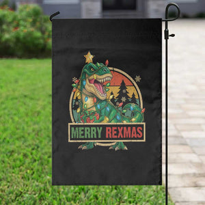 Funny Christmas Dinosaur Garden Flag Merry Rexmas Dino Xmas Tree TS11 Print Your Wear