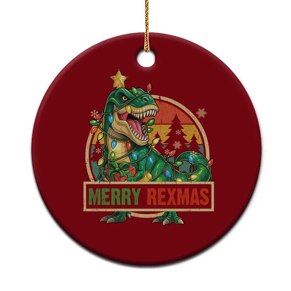 Funny Christmas Dinosaur Ceramic Ornament Merry Rexmas Dino Xmas Tree TS11 1pc Red Print Your Wear