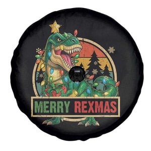 Funny Christmas Dinosaur Spare Tire Cover Merry Rexmas Dino Xmas Tree TS11 Print Your Wear