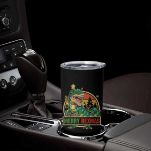 Funny Christmas Dinosaur Tumbler Cup Merry Rexmas Dino Xmas Tree TS11 Print Your Wear