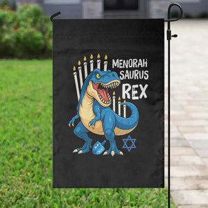 Funny Hanukkah Dinosaur Garden Flag Menorasaurus Rex Jewish Holiday Chanukkah TS11 Print Your Wear