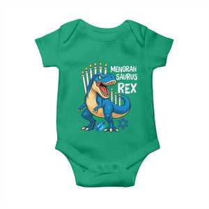 Funny Hanukkah Dinosaur Baby Onesie Menorasaurus Rex Jewish Holiday Chanukkah TS11 Irish Green Print Your Wear