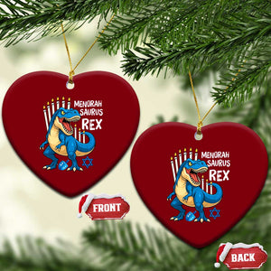 Funny Hanukkah Dinosaur Ceramic Ornament Menorasaurus Rex Jewish Holiday Chanukkah TS11 Print Your Wear