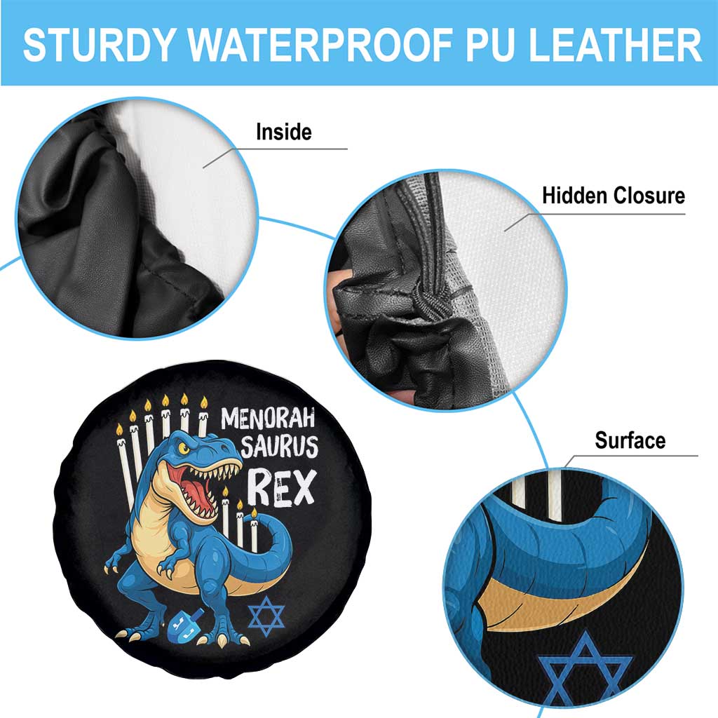 Funny Hanukkah Dinosaur Spare Tire Cover Menorasaurus Rex Jewish Holiday Chanukkah TS11 Print Your Wear