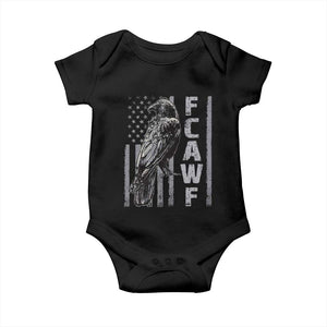 Funny F CAW F Crow Baby Onesie Vintage American Flag TS11 Black Print Your Wear