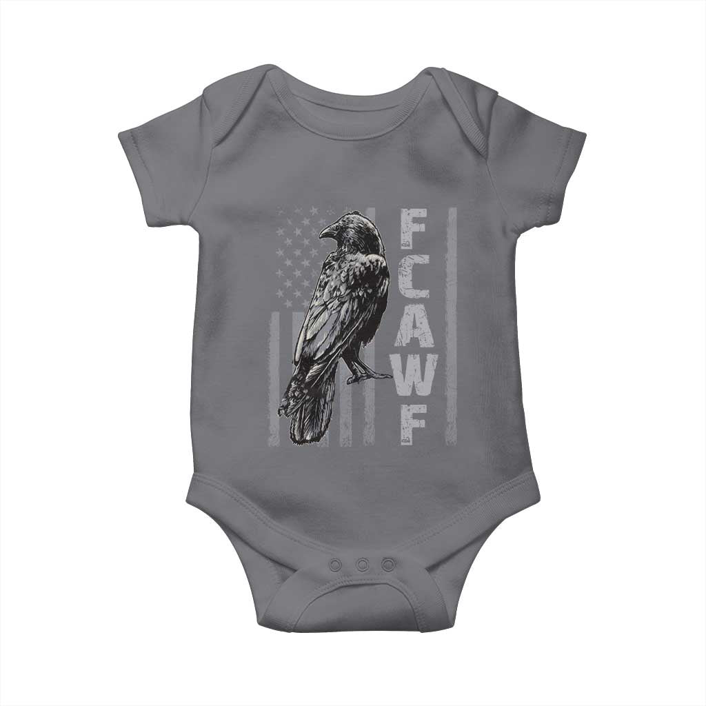 Funny F CAW F Crow Baby Onesie Vintage American Flag TS11 Charcoal Print Your Wear