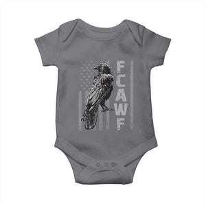 Funny F CAW F Crow Baby Onesie Vintage American Flag TS11 Charcoal Print Your Wear