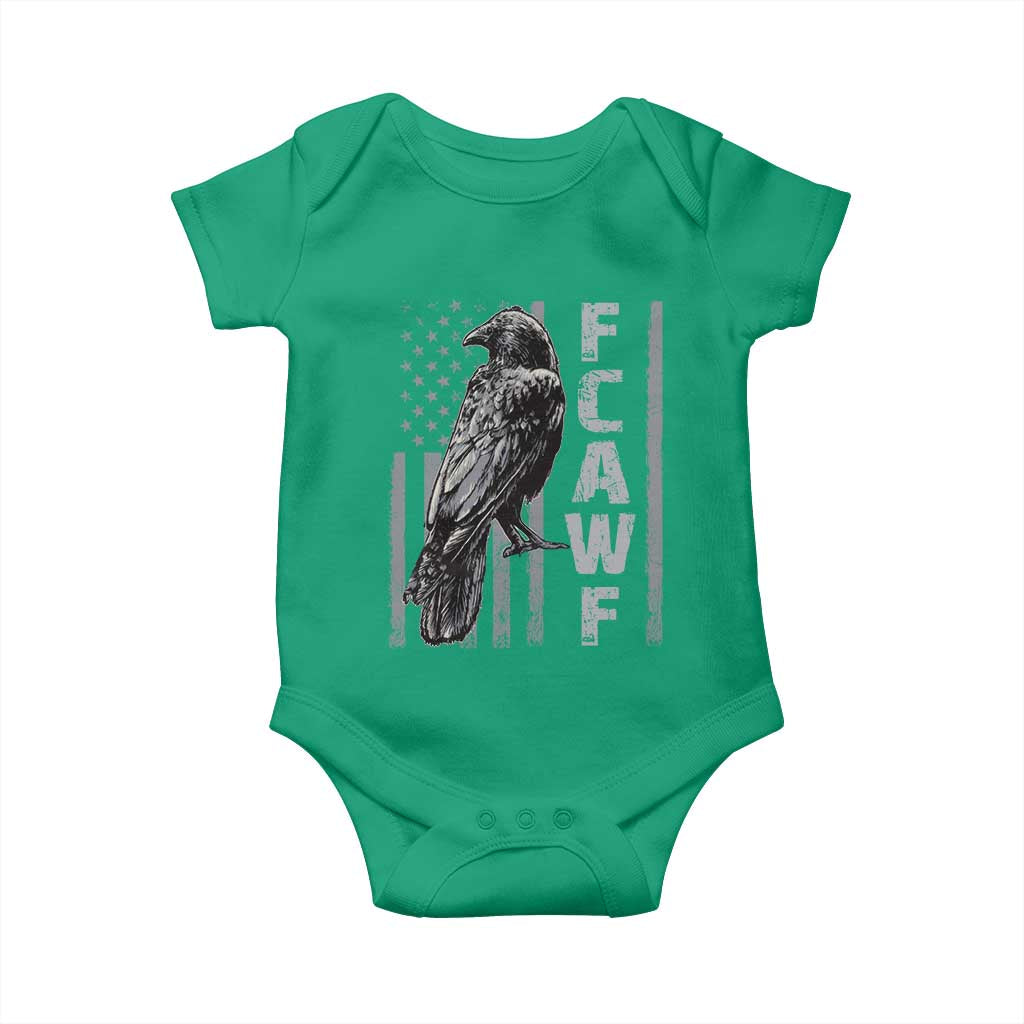 Funny F CAW F Crow Baby Onesie Vintage American Flag TS11 Irish Green Print Your Wear