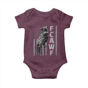 Funny F CAW F Crow Baby Onesie Vintage American Flag TS11 Maroon Print Your Wear