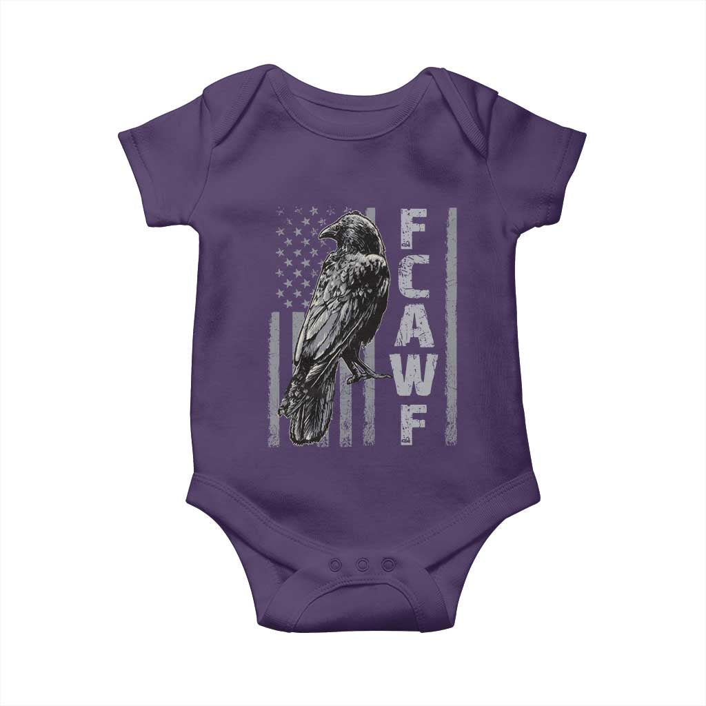 Funny F CAW F Crow Baby Onesie Vintage American Flag TS11 Purple Print Your Wear