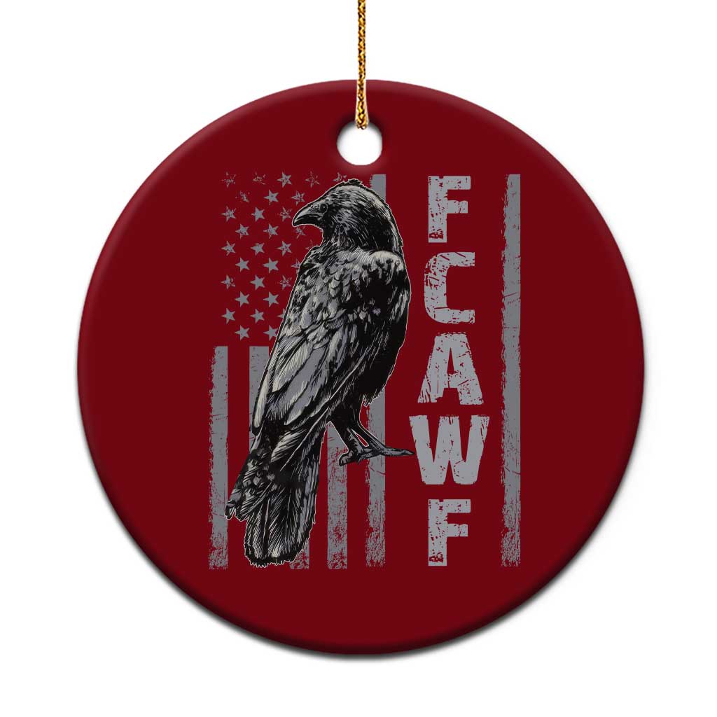 Funny F CAW F Crow Ceramic Ornament Vintage American Flag TS11 1pc Red Print Your Wear