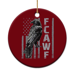 Funny F CAW F Crow Ceramic Ornament Vintage American Flag TS11 1pc Red Print Your Wear