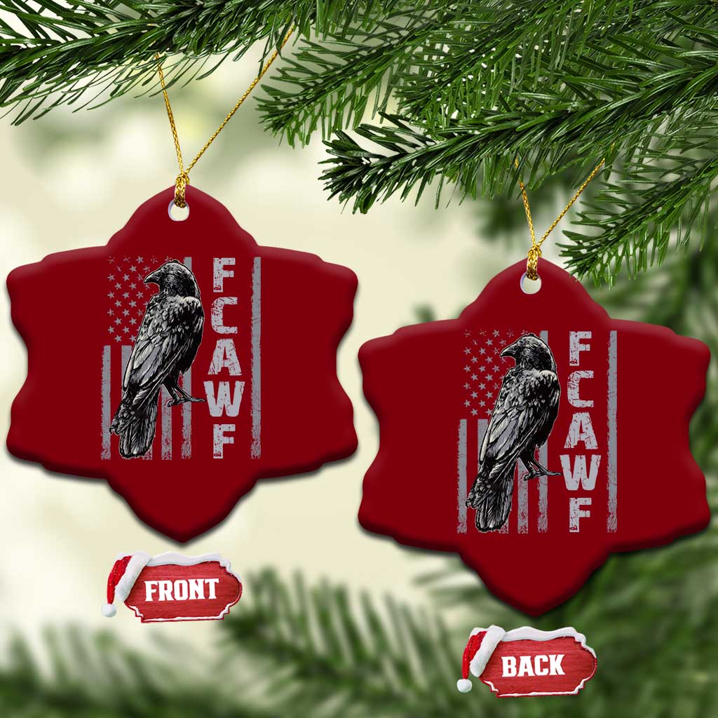 Funny F CAW F Crow Ceramic Ornament Vintage American Flag TS11 Print Your Wear