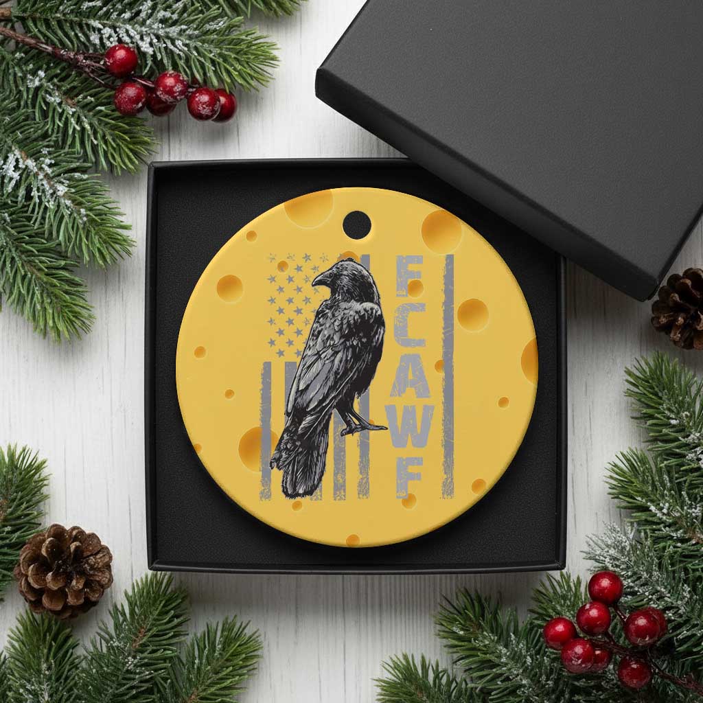 Funny F CAW F Crow Ceramic Ornament Vintage American Flag TS11 1pc Yellow Cheese Print Your Wear