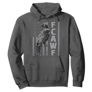 Funny F CAW F Crow Hoodie Vintage American Flag TS11 Dark Heather Print Your Wear