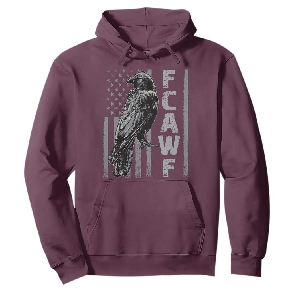 Funny F CAW F Crow Hoodie Vintage American Flag TS11 Maroon Print Your Wear