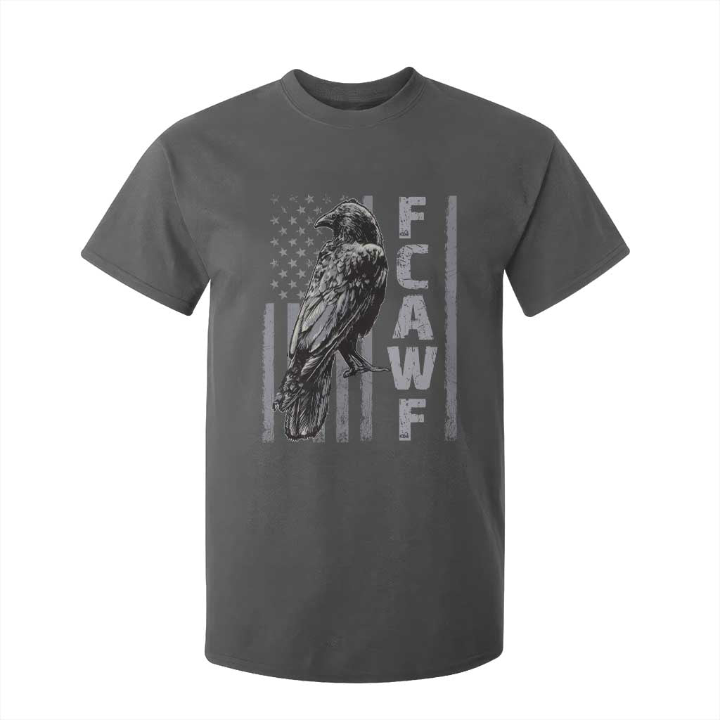 Funny F CAW F Crow T Shirt For Kid Vintage American Flag TS11 Dark Heather Print Your Wear