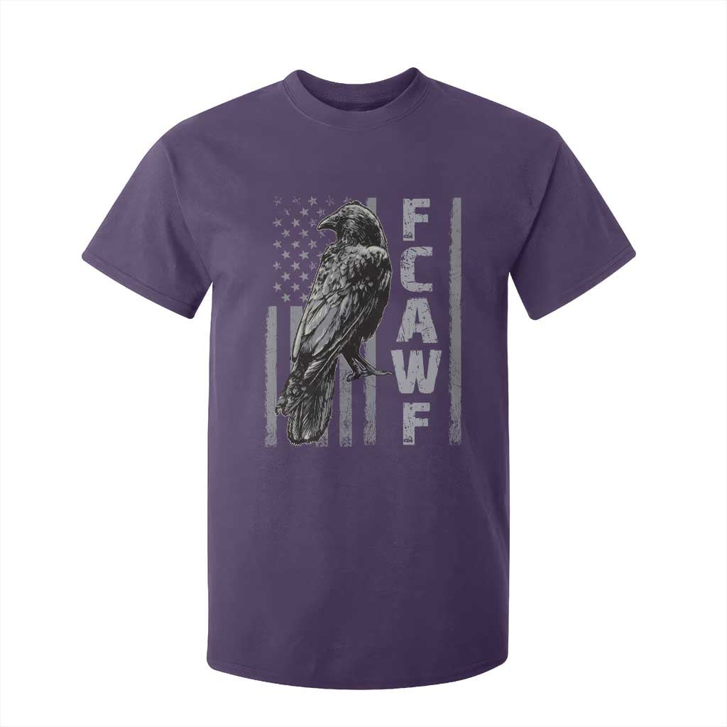 Funny F CAW F Crow T Shirt For Kid Vintage American Flag TS11 Purple Print Your Wear