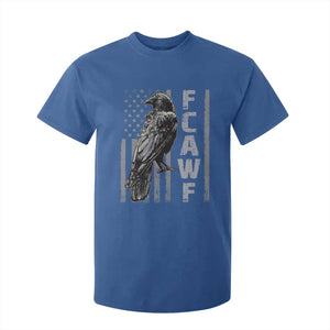 Funny F CAW F Crow T Shirt For Kid Vintage American Flag TS11 Royal Blue Print Your Wear