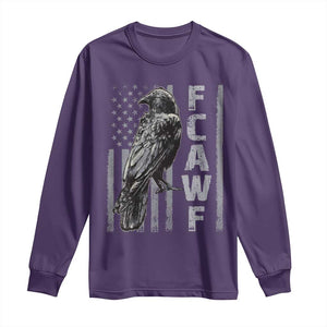 Funny F CAW F Crow Long Sleeve Shirt Vintage American Flag TS11 Purple Print Your Wear