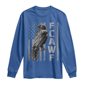 Funny F CAW F Crow Long Sleeve Shirt Vintage American Flag TS11 Royal Blue Print Your Wear