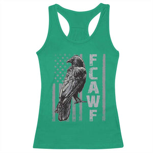 Funny F CAW F Crow Racerback Tank Top Vintage American Flag TS11 Irish Green Print Your Wear