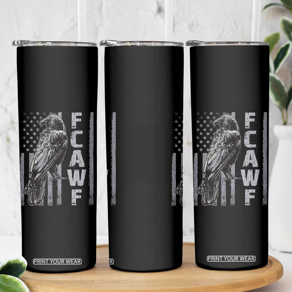 Funny F CAW F Crow Skinny Tumbler Vintage American Flag TS11 Print Your Wear
