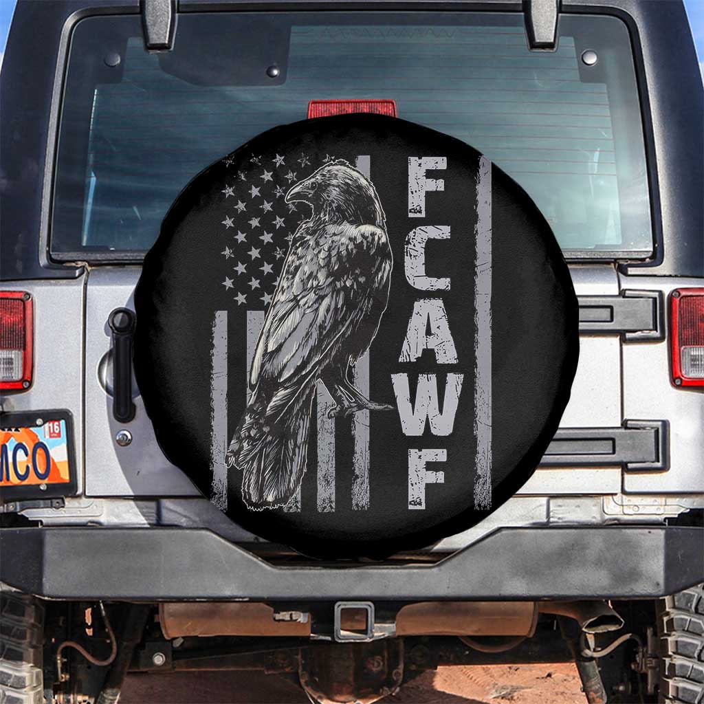 Funny F CAW F Crow Spare Tire Cover Vintage American Flag TS11 No hole Black Print Your Wear