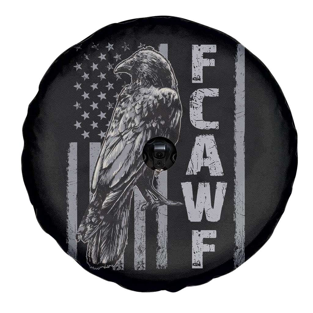 Funny F CAW F Crow Spare Tire Cover Vintage American Flag TS11 Print Your Wear