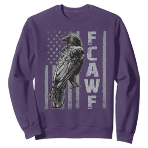 Funny F CAW F Crow Sweatshirt Vintage American Flag TS11 Purple Print Your Wear