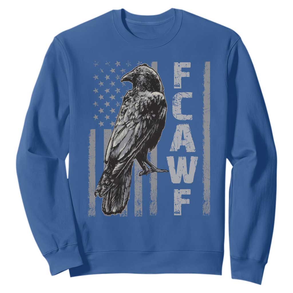 Funny F CAW F Crow Sweatshirt Vintage American Flag TS11 Royal Blue Print Your Wear
