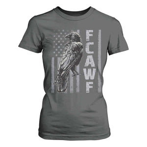 Funny F CAW F Crow T Shirt For Women Vintage American Flag TS11 Dark Heather Print Your Wear