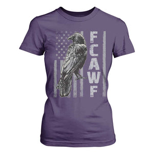 Funny F CAW F Crow T Shirt For Women Vintage American Flag TS11 Purple Print Your Wear