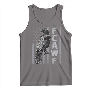 Funny F CAW F Crow Tank Top Vintage American Flag TS11 Deep Heather Print Your Wear