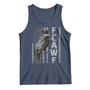 Funny F CAW F Crow Tank Top Vintage American Flag TS11 Navy Print Your Wear