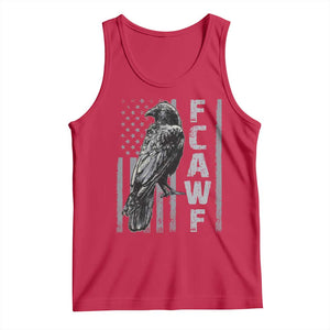 Funny F CAW F Crow Tank Top Vintage American Flag TS11 Red Print Your Wear